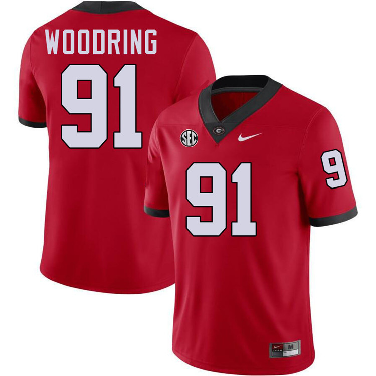 Peyton Woodring Georgia Jersey,University Of Georgia Bulldogs Football Jersey,Uniforms,Gears-Red